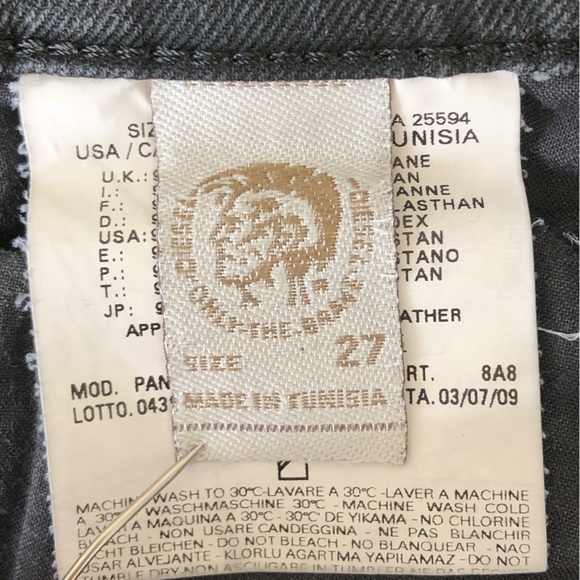 Diesel Ramys Black Denim Boot Flare Stretch Jeans - Picture 8 of 9